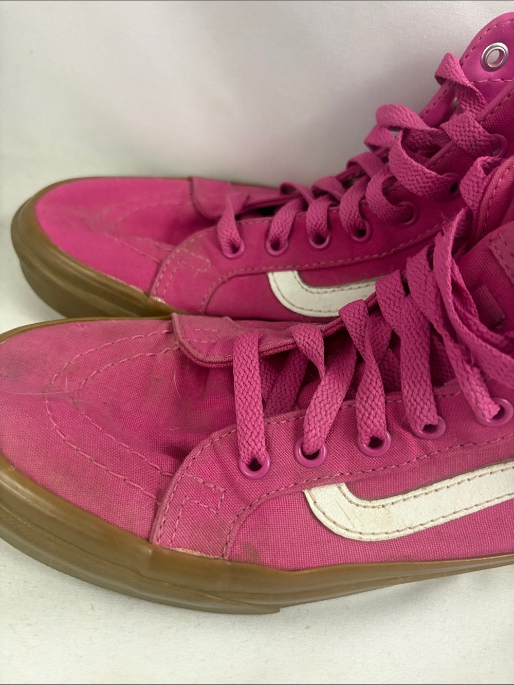 Vans Womens Hightop Shoes Size 9 Pink Sneakers Skateboard - Picture 5 of 13